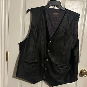 Cody James Black Leather Vest for Men